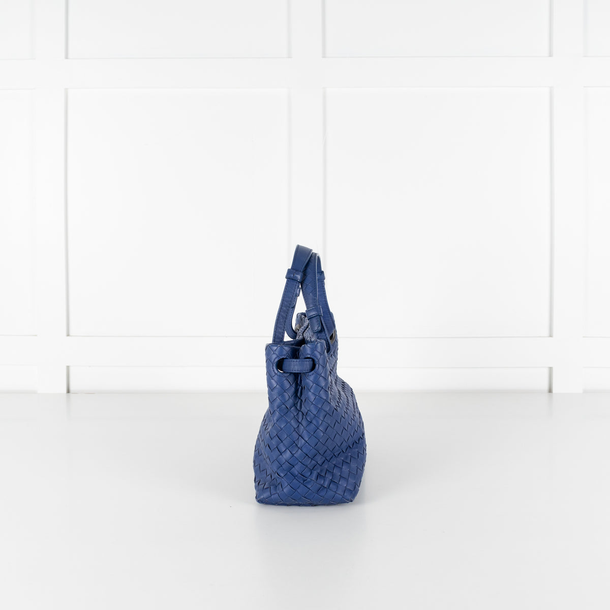 Bottega Veneta Blue Intrecciato Garda Leather Small Tote Bag - Image 7