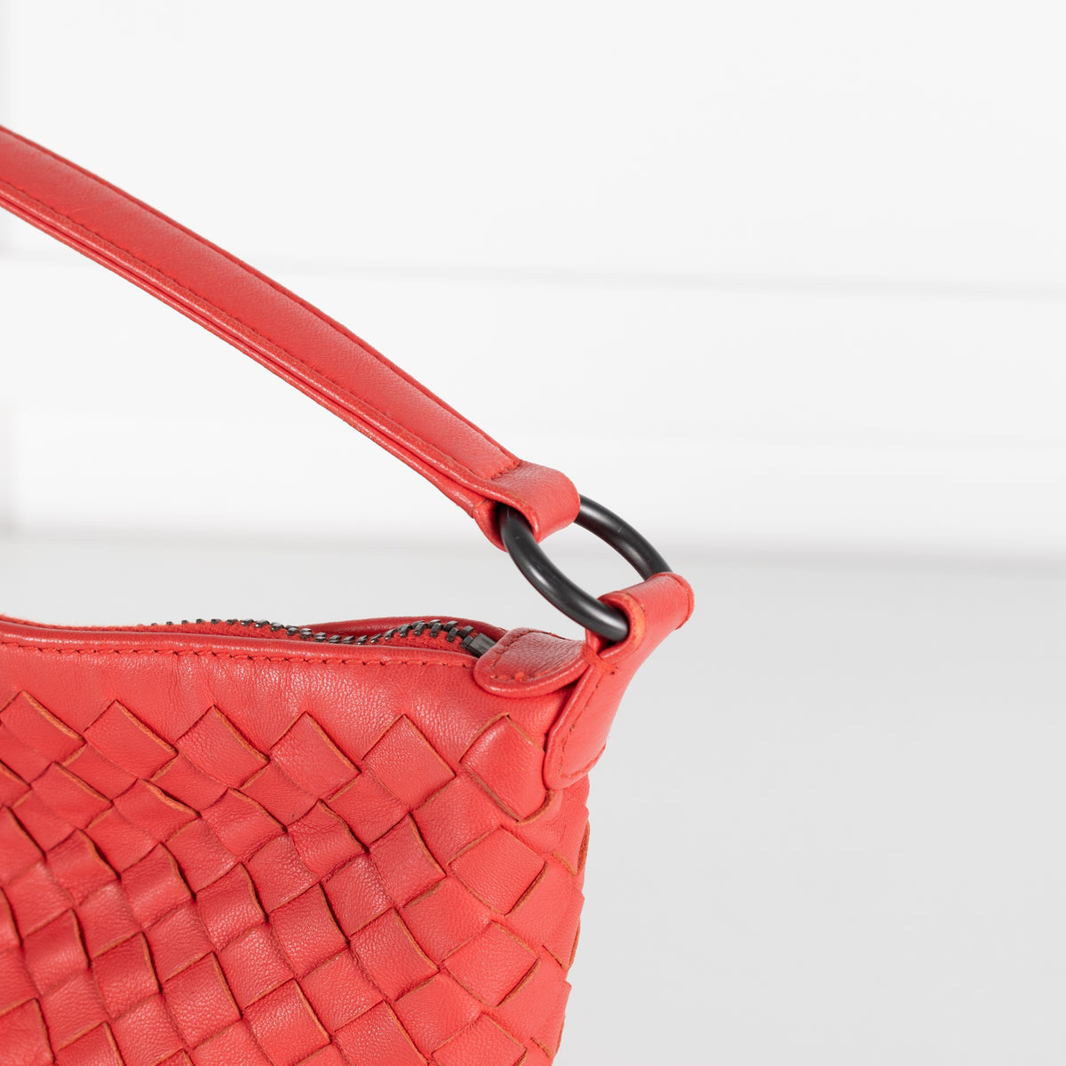 Bottega Veneta Red Intrecciato Nappa Leather Shoulder Bag - Image 12