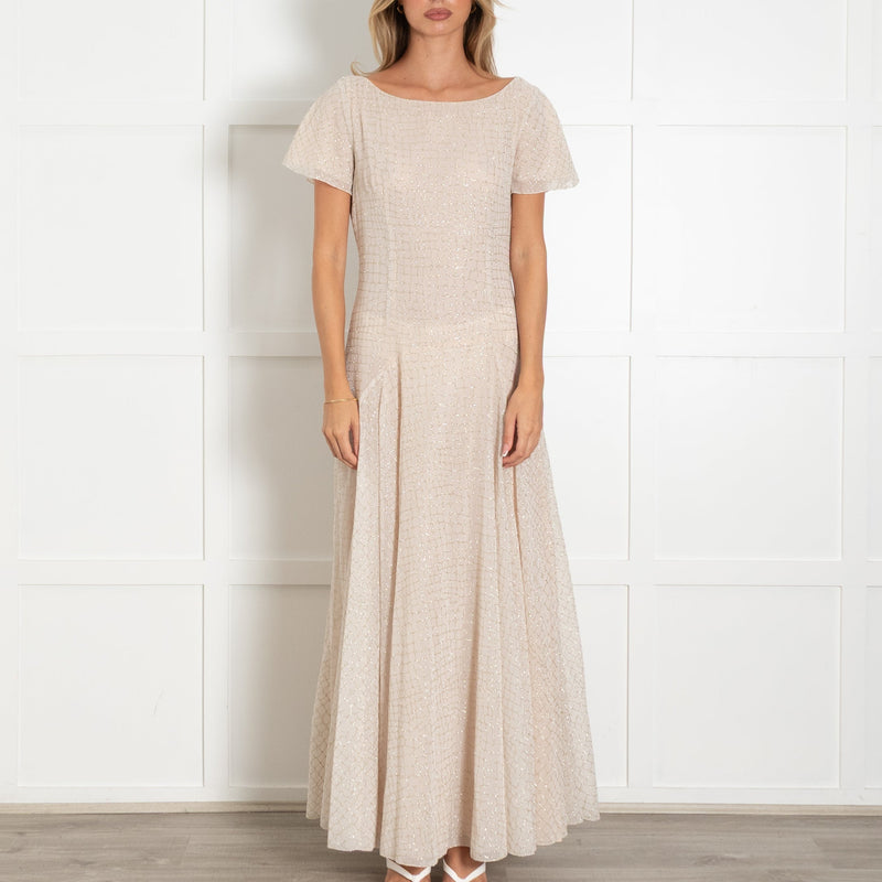 Boutique Moschino Peach Gold Sequin Maxi Dress - Image 2