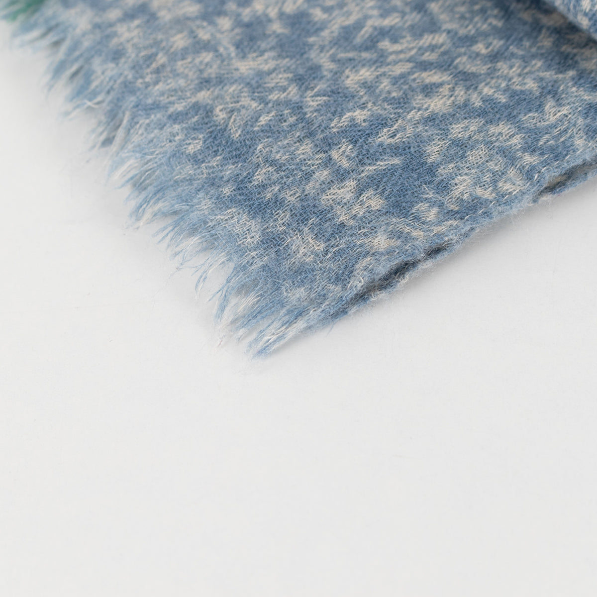 Blue & Green Wool Floral Scarf - Image 10