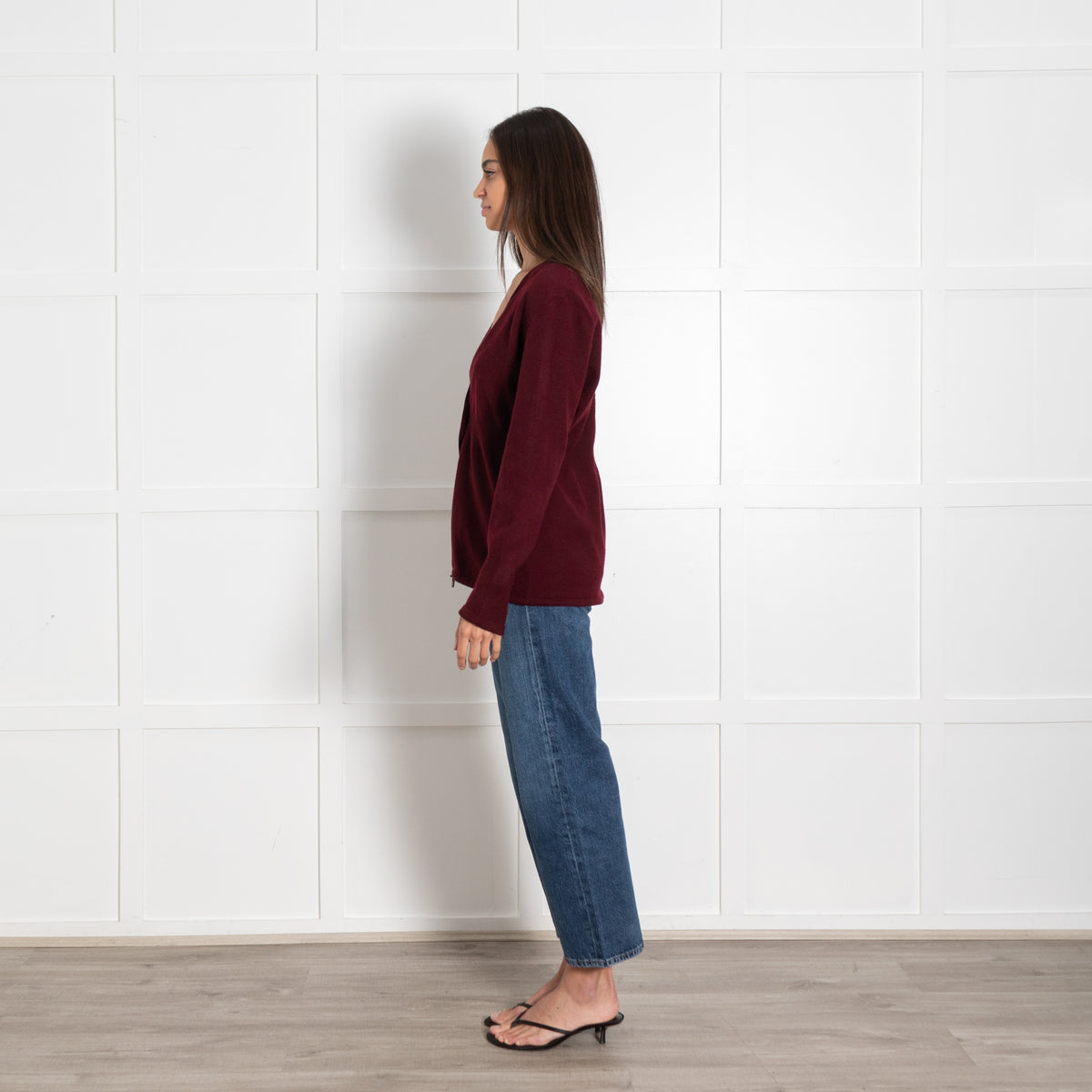 Brunello Cucinelli Burgundy Cashmere Cardigan - Image 4