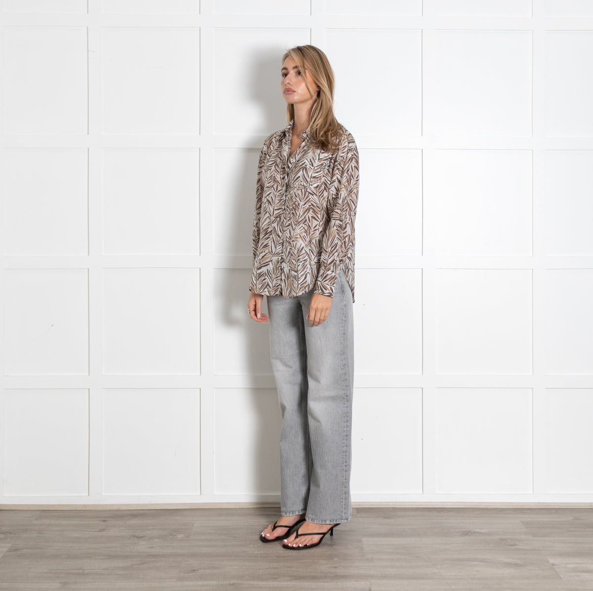 Silk Leaf Print Shirt - Image 3
