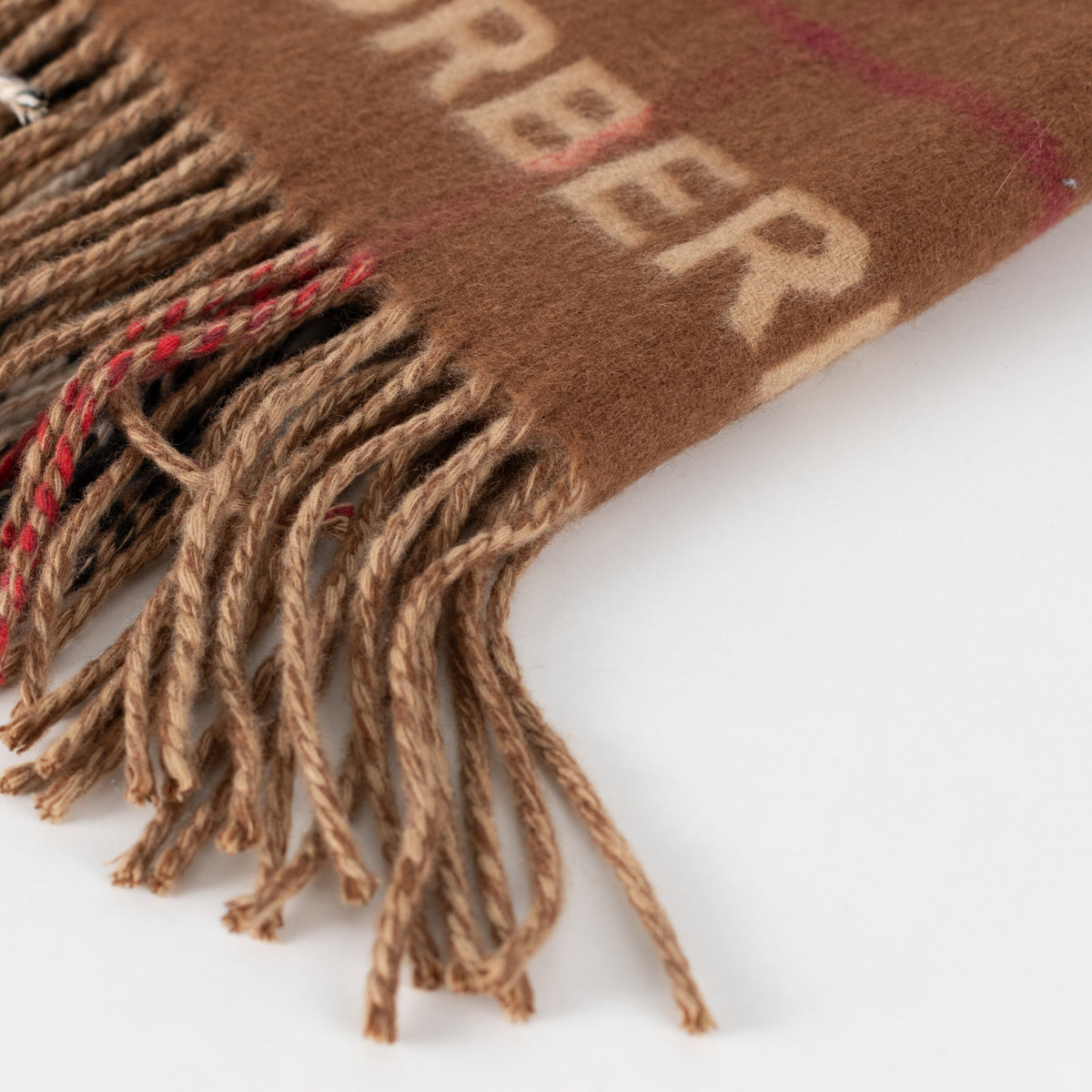 Burberry Beige & Brown Contrasting Nova Check Cape with Fringed Edges - Image 20