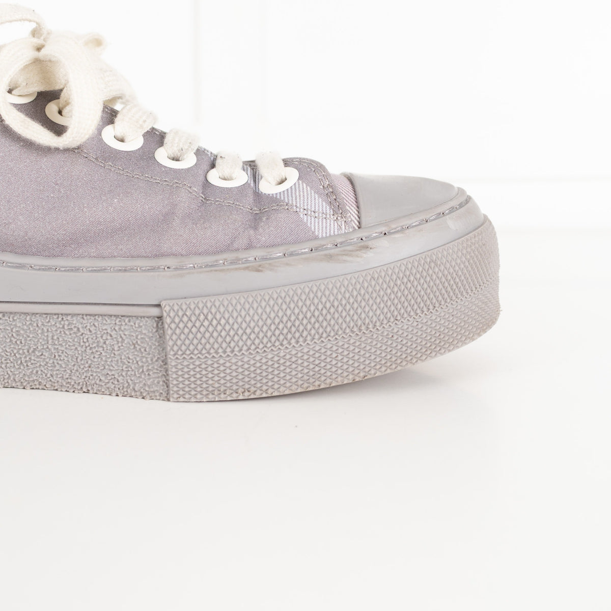 Burberry Grey Check Canvas Trainers - Image 13