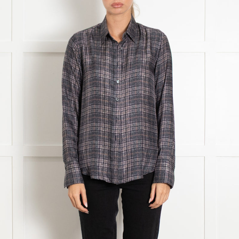 Caliban Grey Pink Check Button Up Front Shirt UK 12 - Image 2