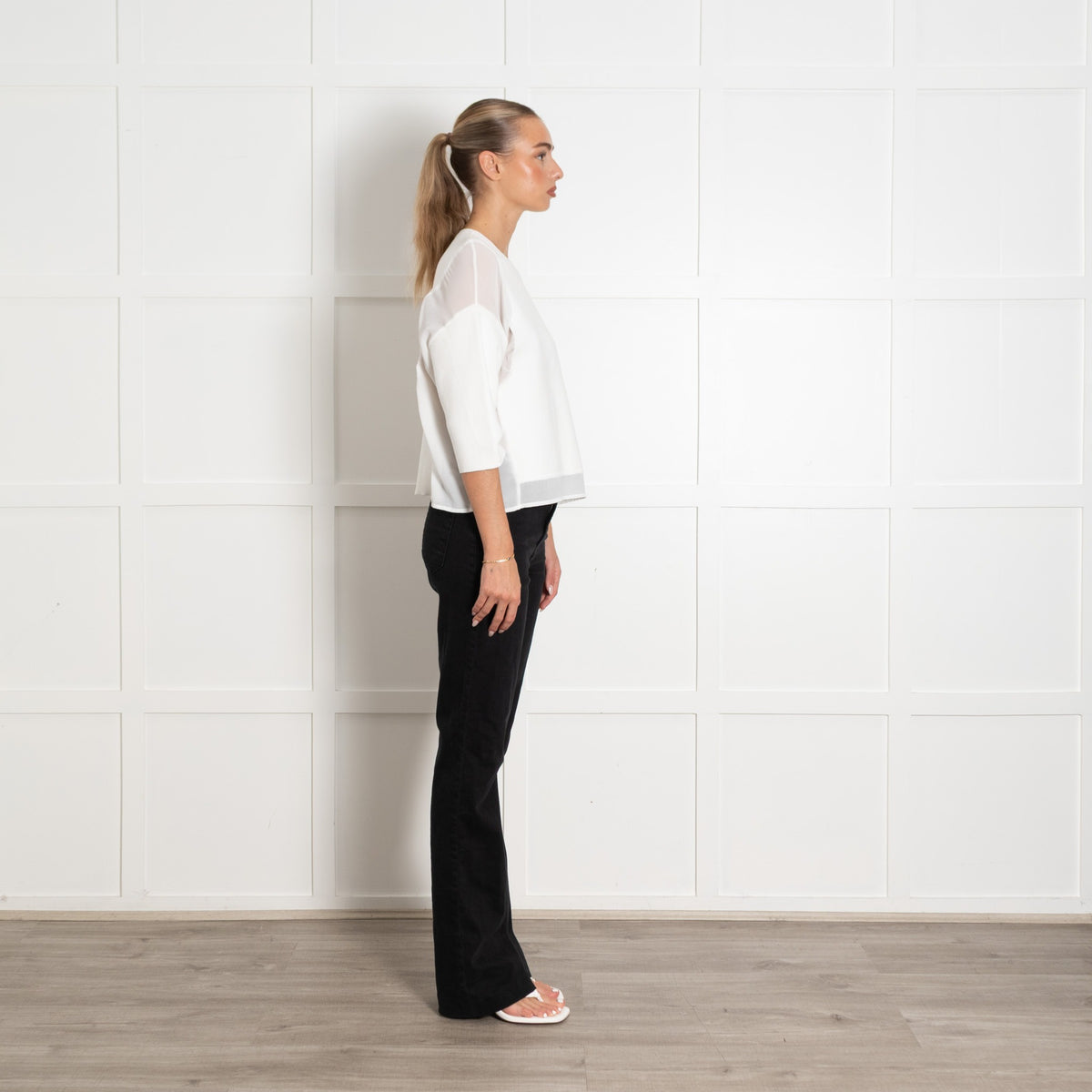 Camilla and Marc White Top With Mesh Insets - Image 6