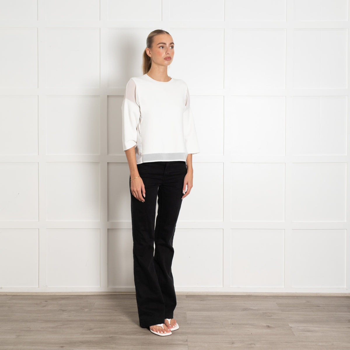 Camilla and Marc White Top With Mesh Insets - Image 7