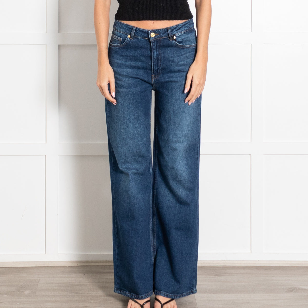 Cavalli Class Blue Denim Wide Leg Jeans - Image 2
