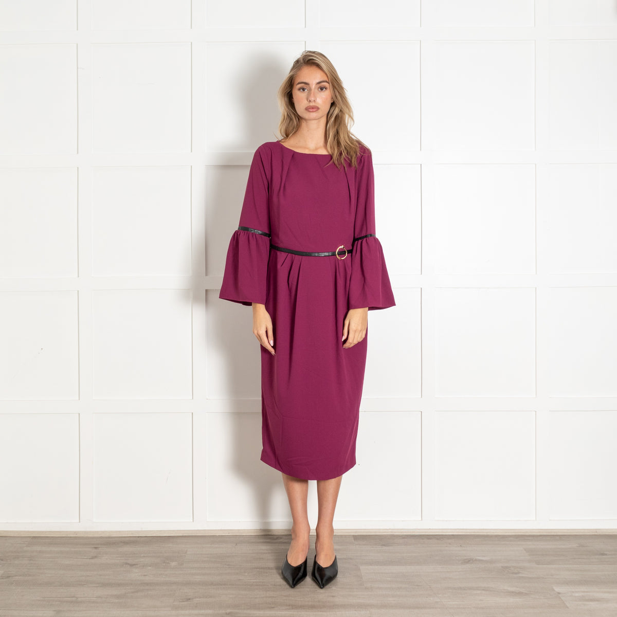 Magenta Bell Sleeve Dress - Image 1