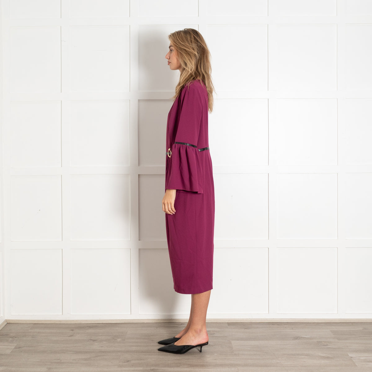Magenta Bell Sleeve Dress - Image 4