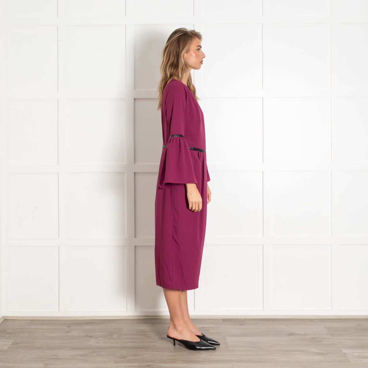 Magenta Bell Sleeve Dress - Image 6
