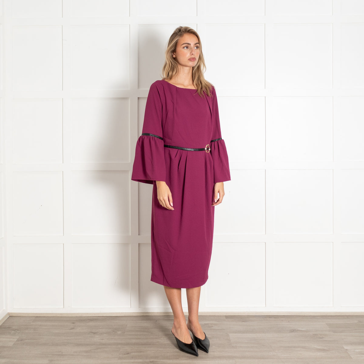 Magenta Bell Sleeve Dress - Image 7