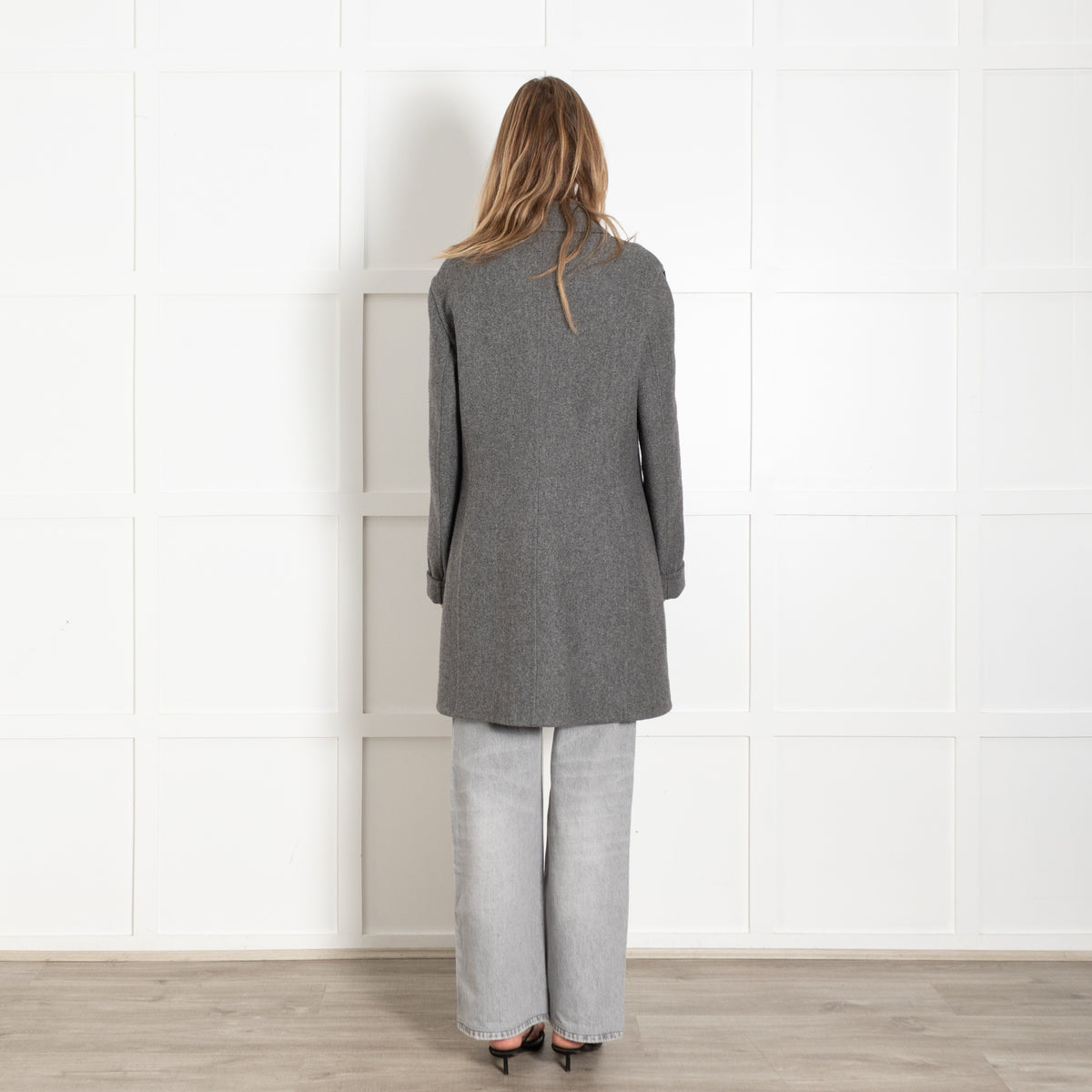 Celine Grey Black Sleeve Stripe Coat - Image 5