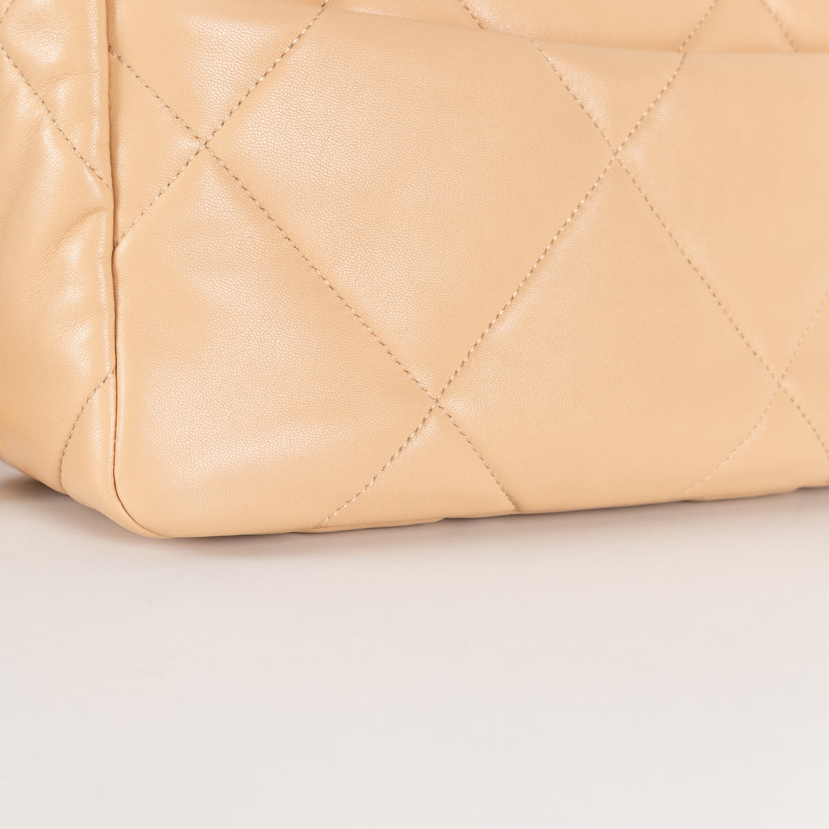 Beige Quilted 19 Flap Bag - Image 13