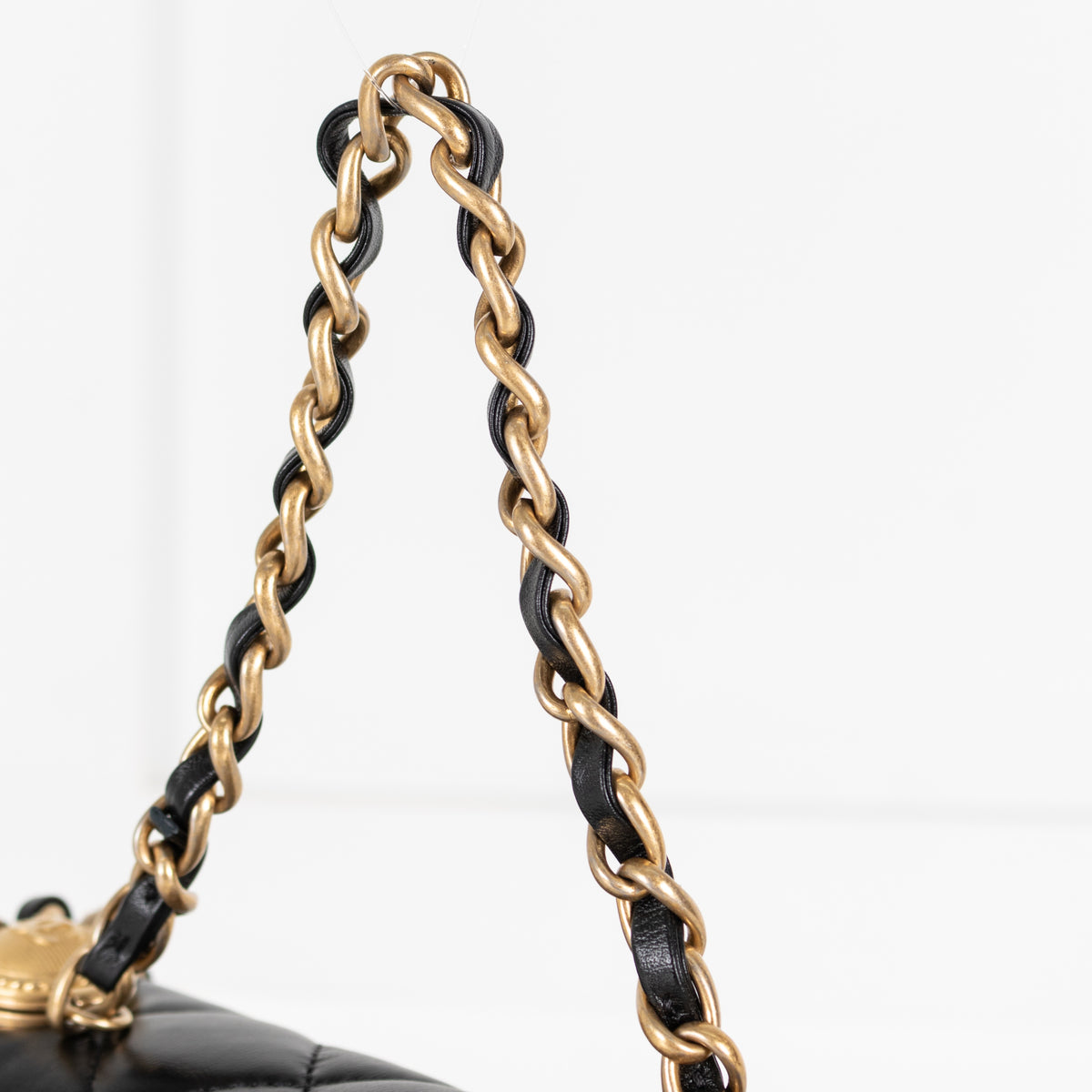 Black Shiny Lambskin Gold Hardware Crossbody Bag - Image 13