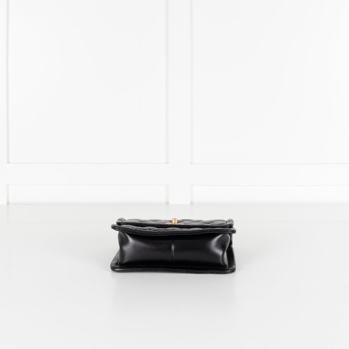 Black Shiny Lambskin Gold Hardware Crossbody Bag - Image 9