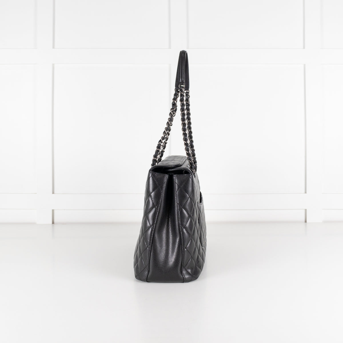 Chanel Black Caviar City Tote with CC Charm - Image 3