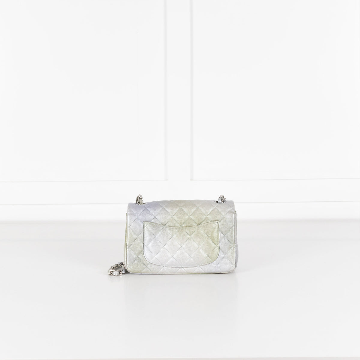 Chanel Green and Silver Limited Edition Mini Flap - Image 5