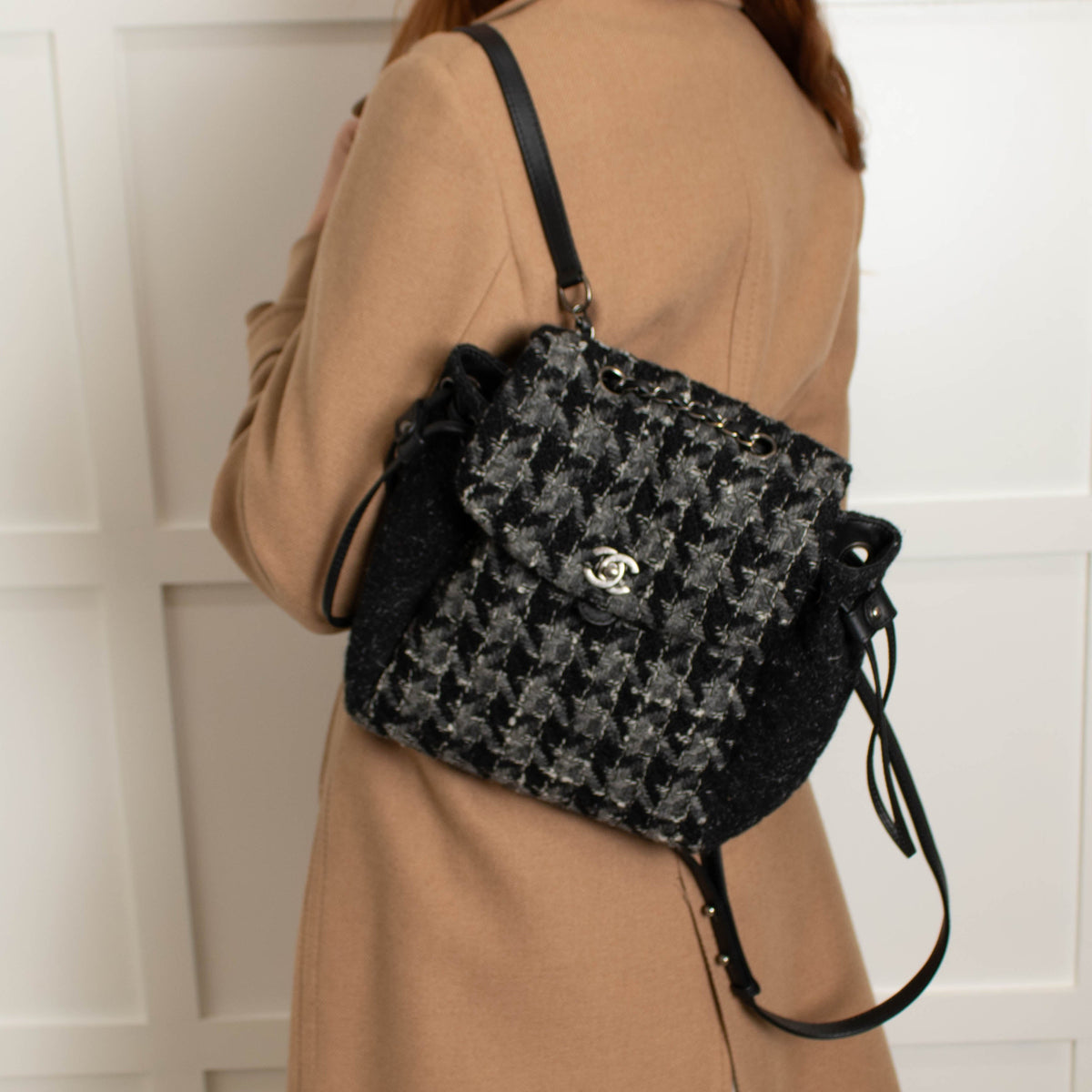 Chanel Grey Tweed Coco Backpack - Image 4