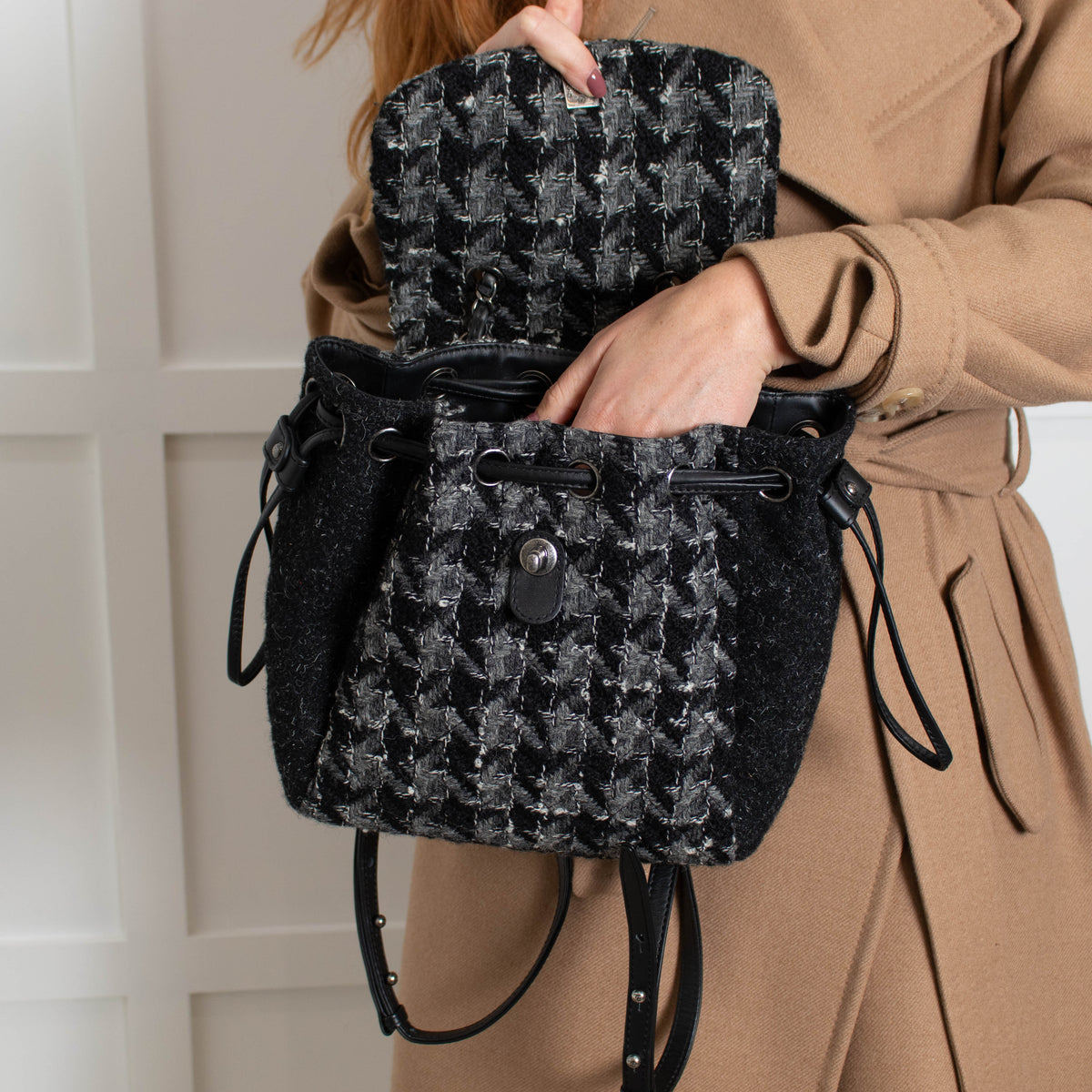 Chanel Grey Tweed Coco Backpack - Image 8