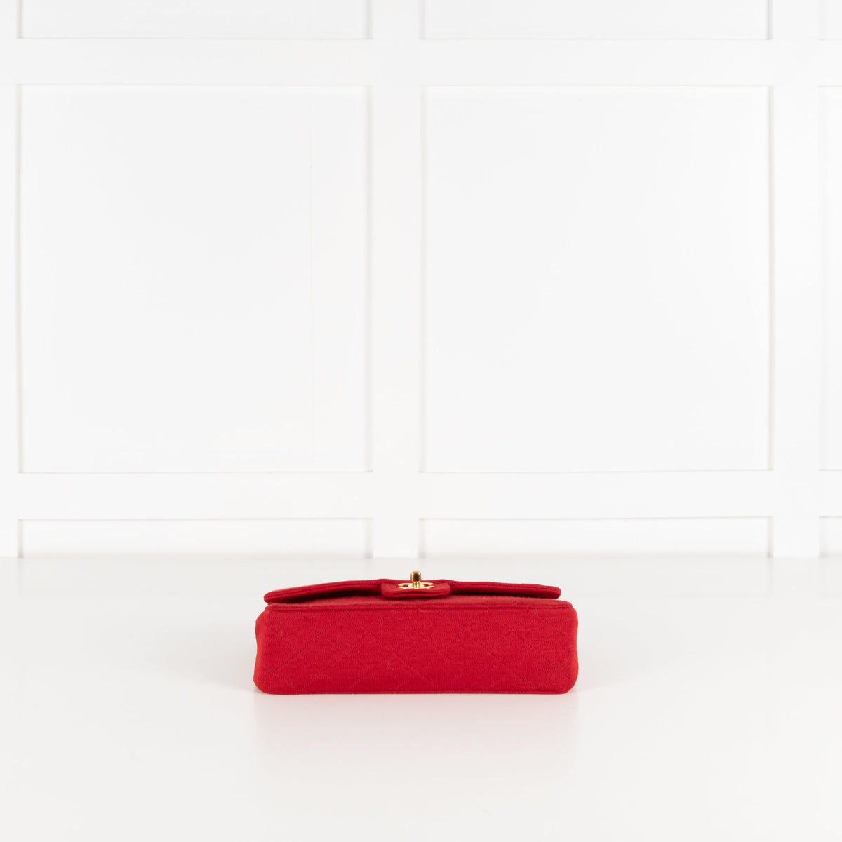 Chanel Red Jersey Quilted Medium Double Flap Handbag - Image 7