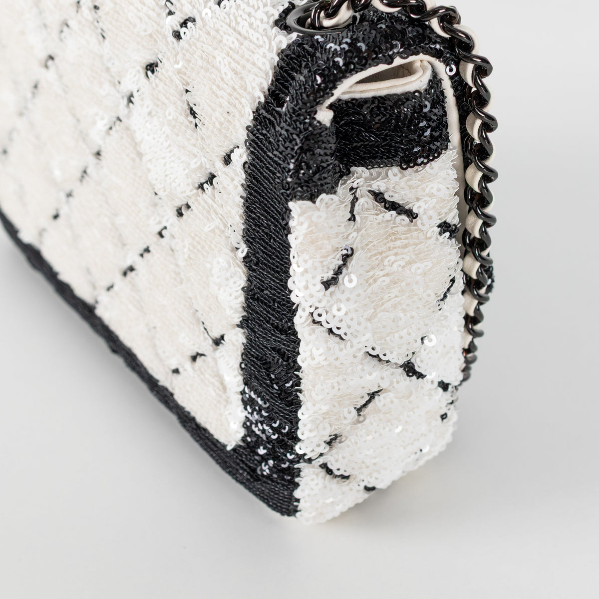 Chanel SS 2024 Sequin Classic Flap Bag in Black & White - Image 19