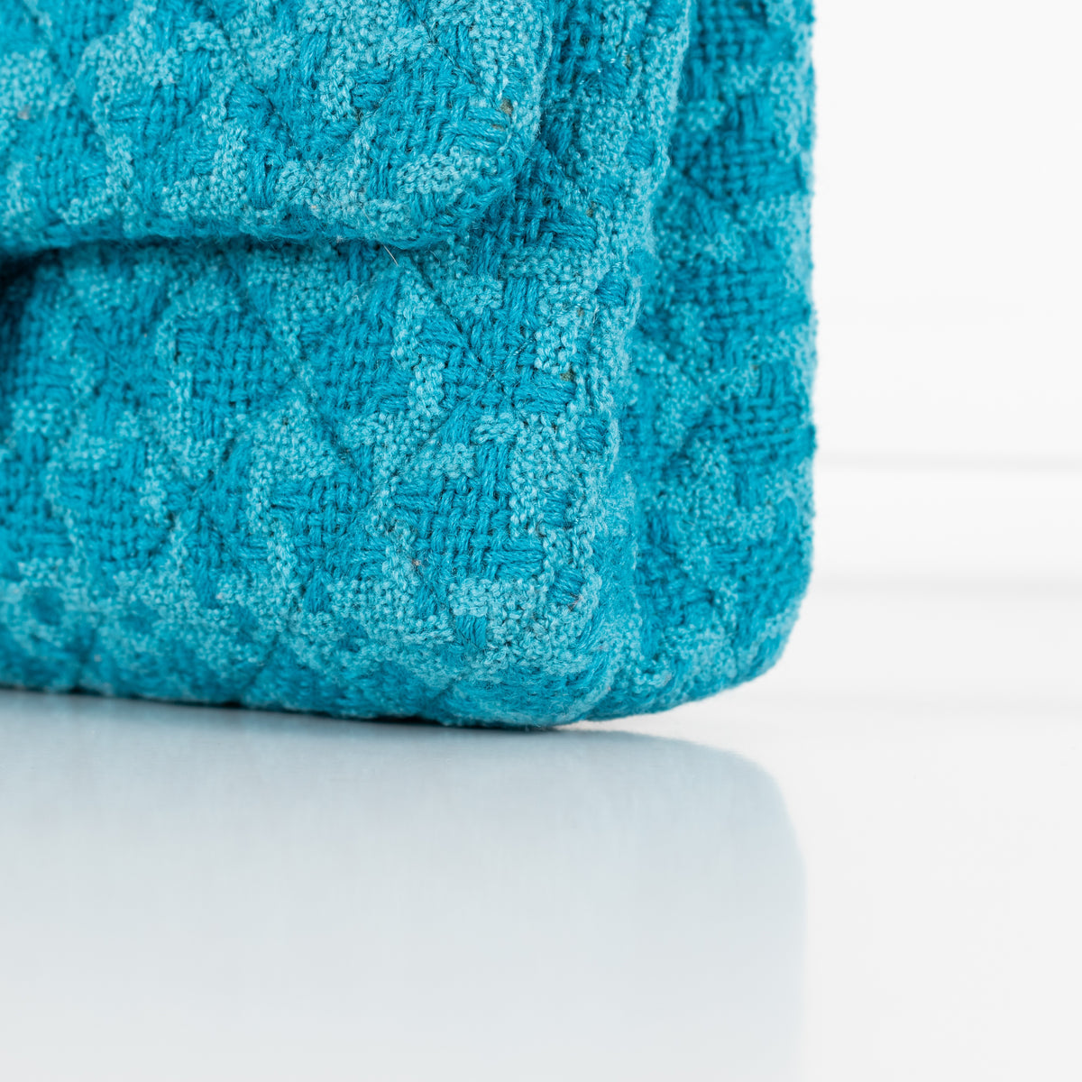 Turquoise Blue Reissue 2.55 Quilted Tweed Double Flap Bag - Image 11
