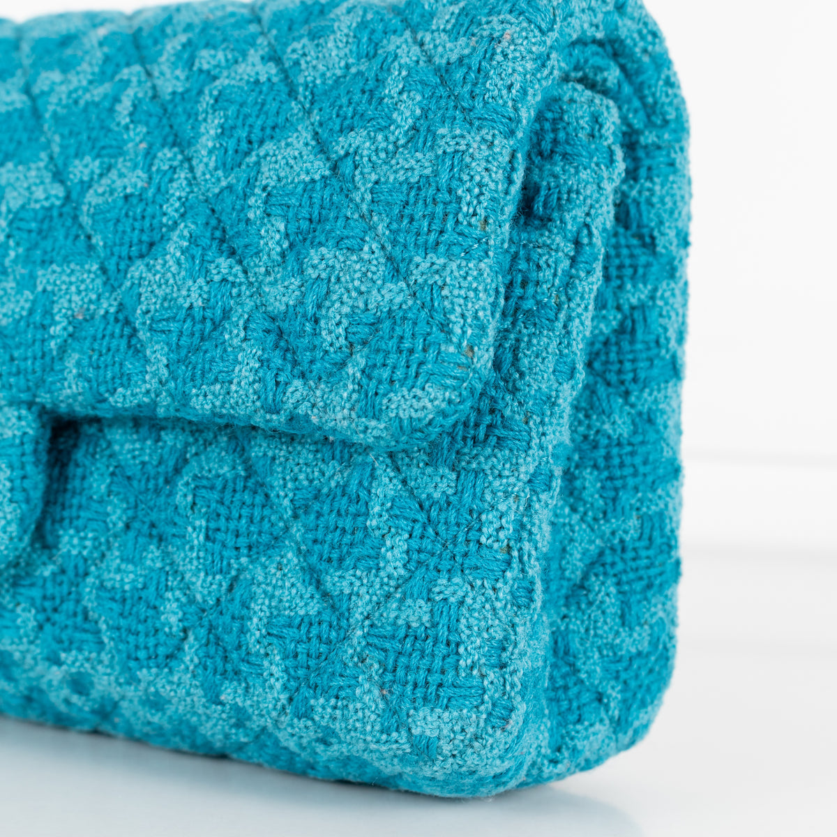 Turquoise Blue Reissue 2.55 Quilted Tweed Double Flap Bag - Image 15