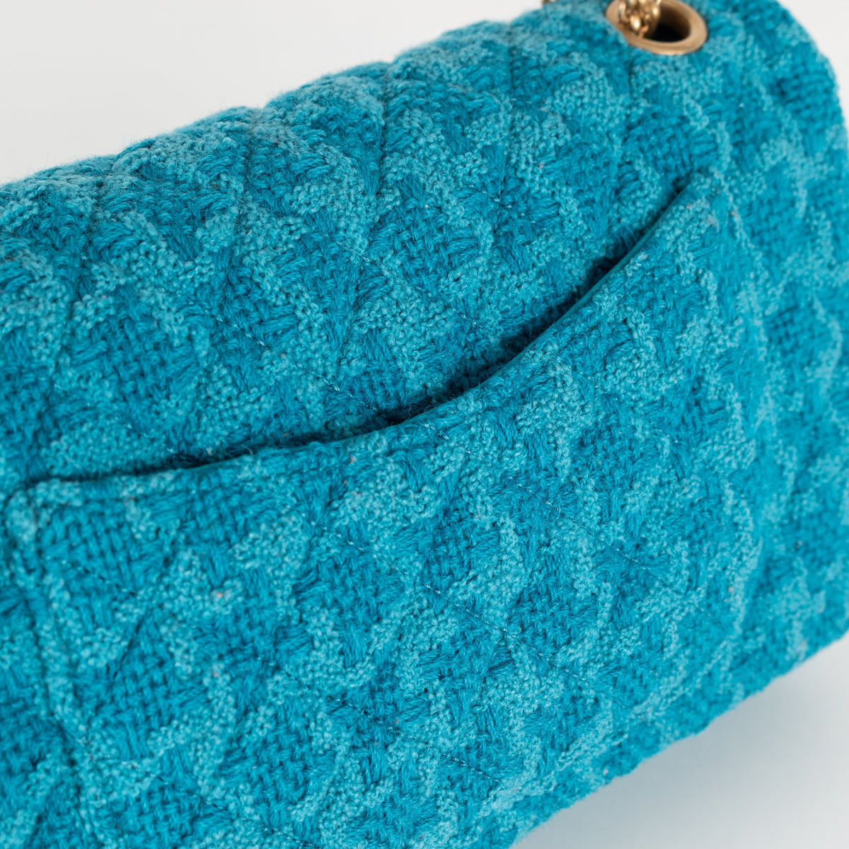 Turquoise Blue Reissue 2.55 Quilted Tweed Double Flap Bag - Image 19