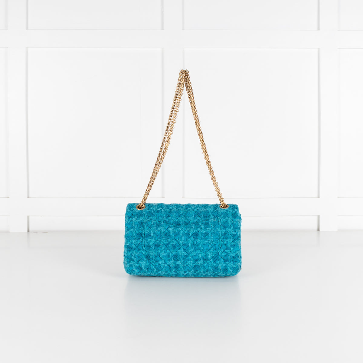 Turquoise Blue Reissue 2.55 Quilted Tweed Double Flap Bag - Image 5