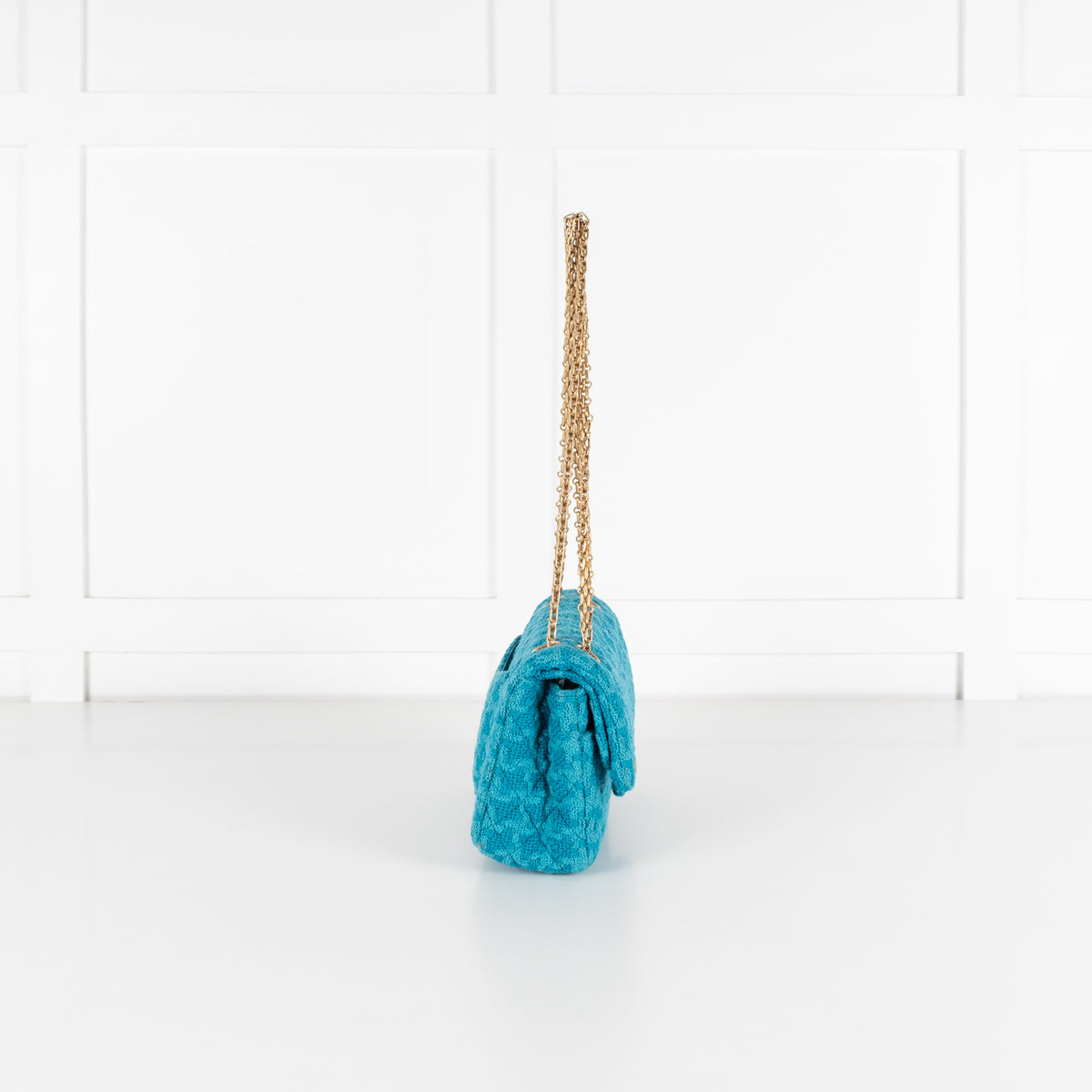 Turquoise Blue Reissue 2.55 Quilted Tweed Double Flap Bag - Image 7