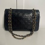 Chanel Black Vintage Lambskin Flap Shoulder  Bag