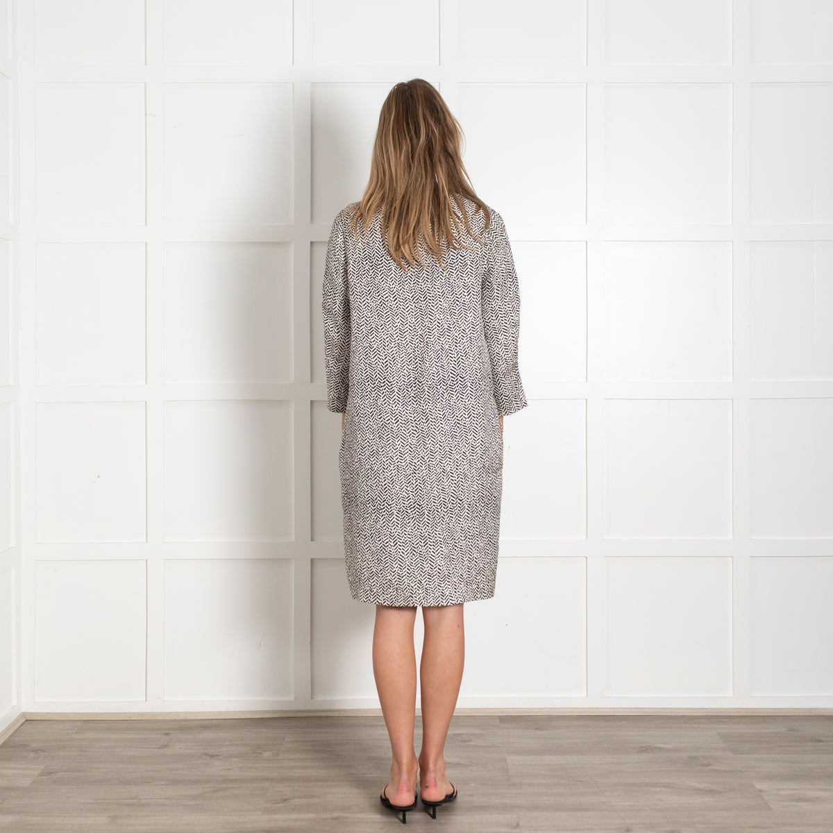 Chloé Black & White Herringbone Dress - Image 5