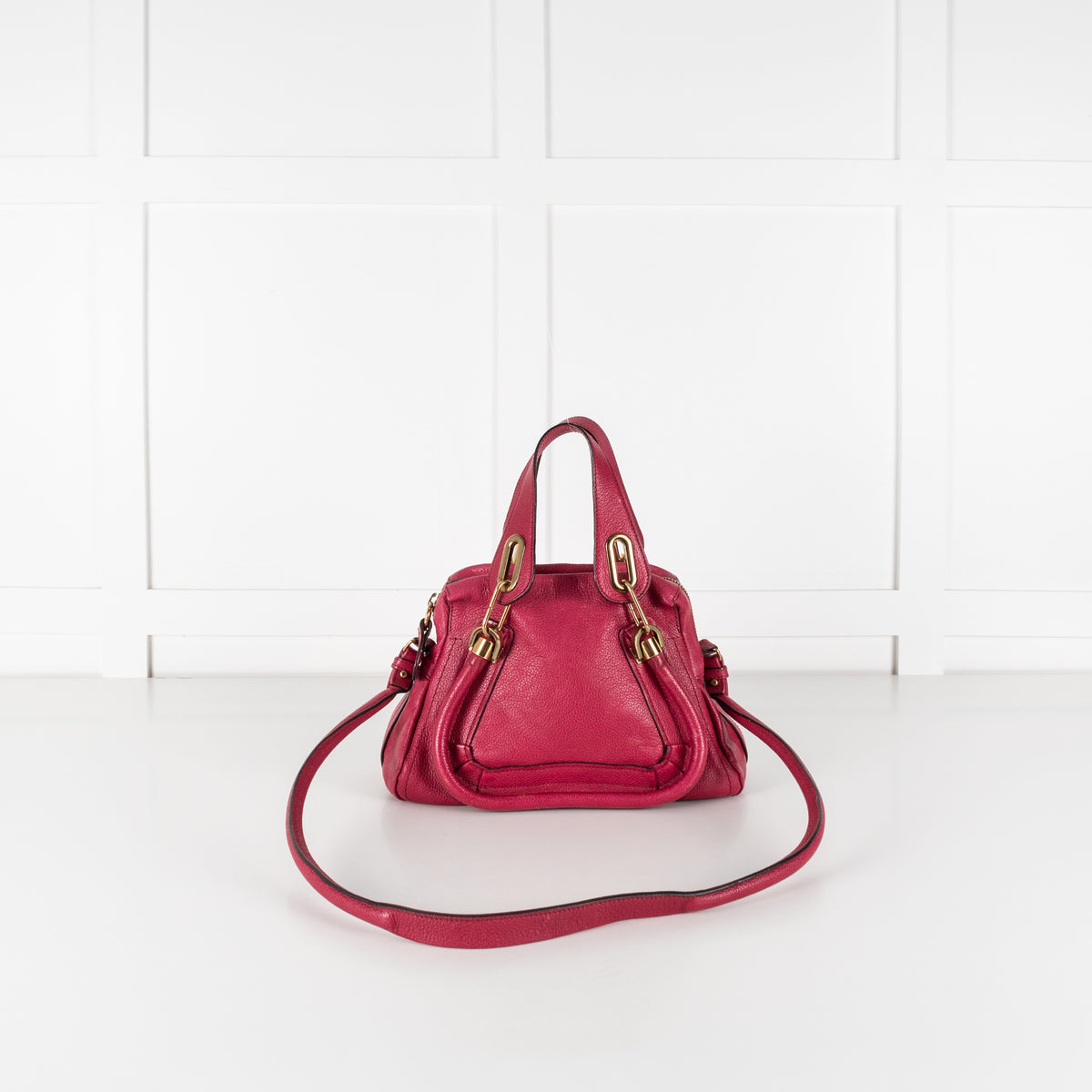 Chloe Pink Paraty Leather Gold Detailed Handbag - Image 1
