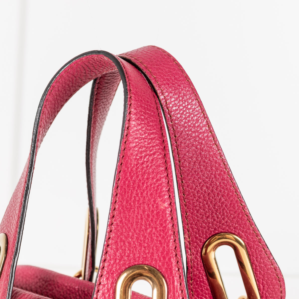 Chloe Pink Paraty Leather Gold Detailed Handbag - Image 10