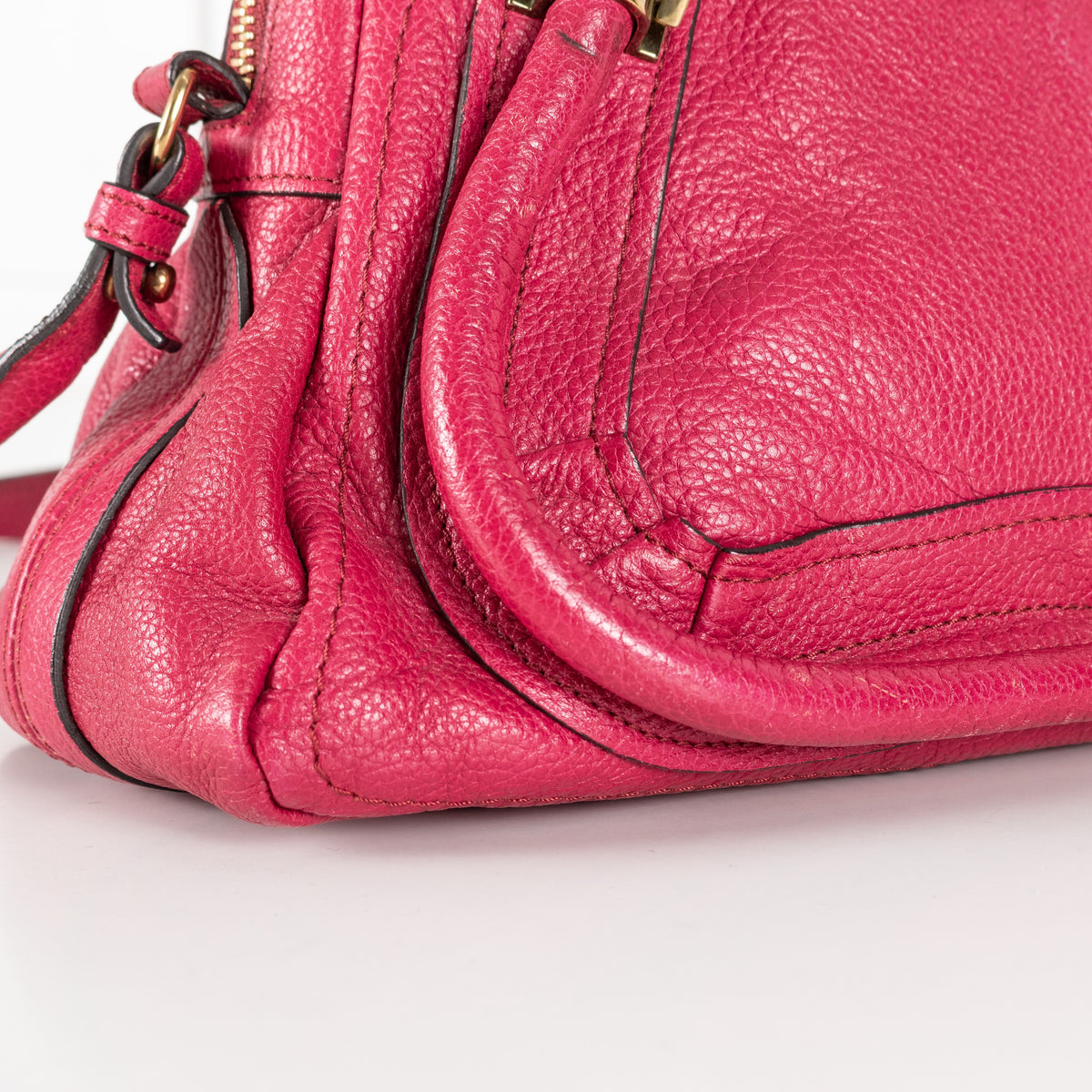 Chloe Pink Paraty Leather Gold Detailed Handbag - Image 16
