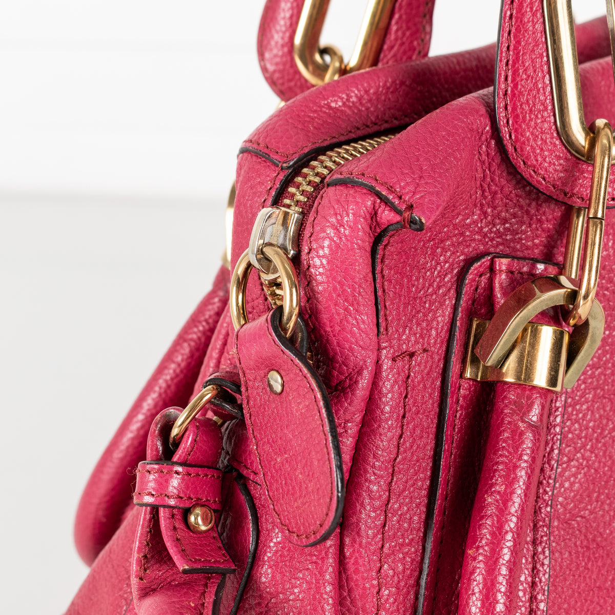 Chloe Pink Paraty Leather Gold Detailed Handbag - Image 17