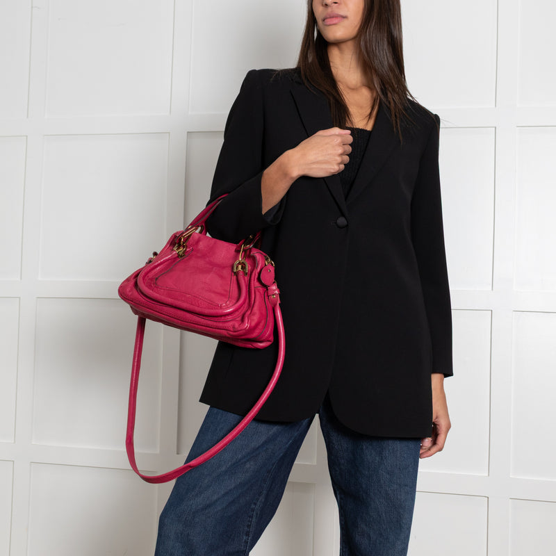 Chloe Pink Paraty Leather Gold Detailed Handbag - Image 19