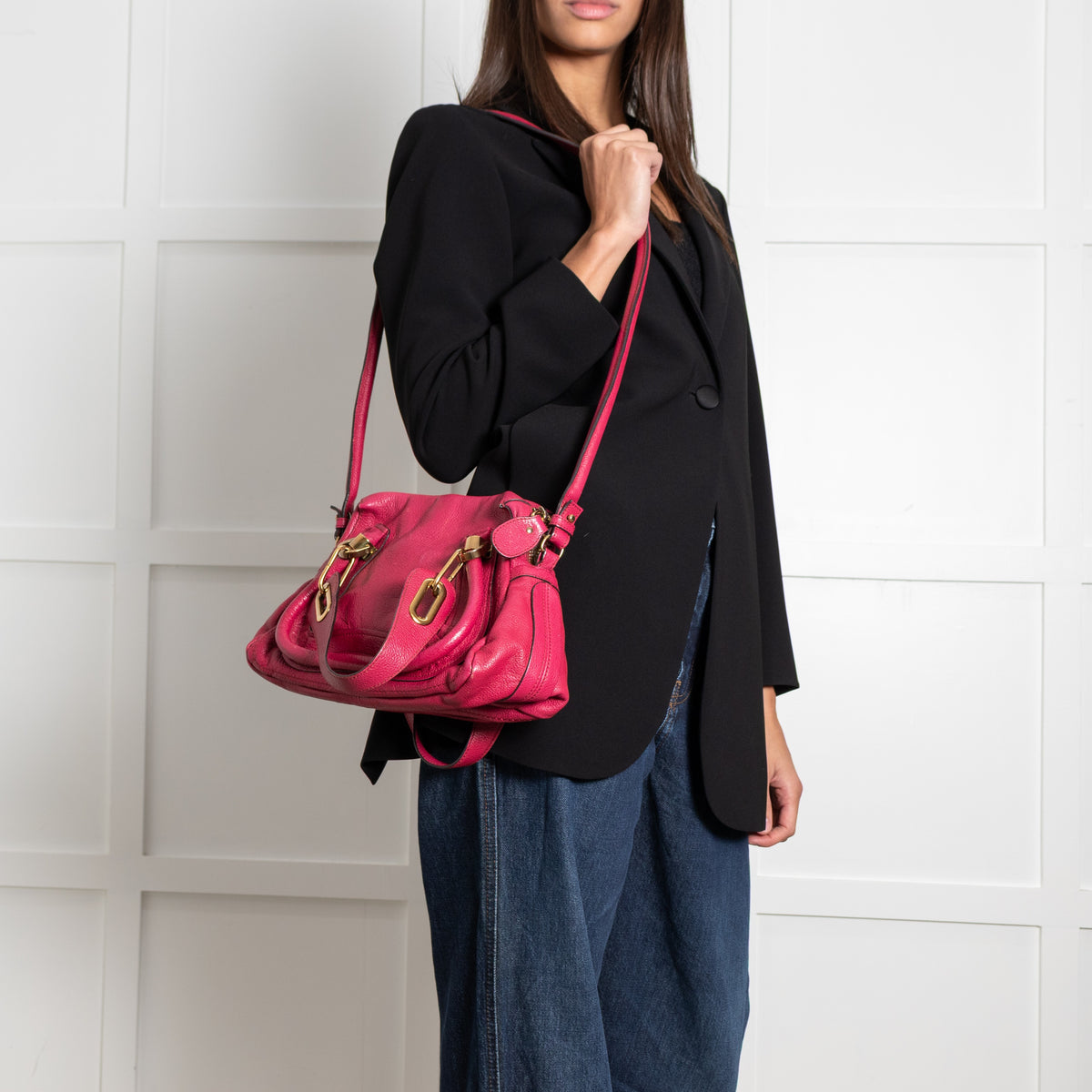 Chloe Pink Paraty Leather Gold Detailed Handbag - Image 18