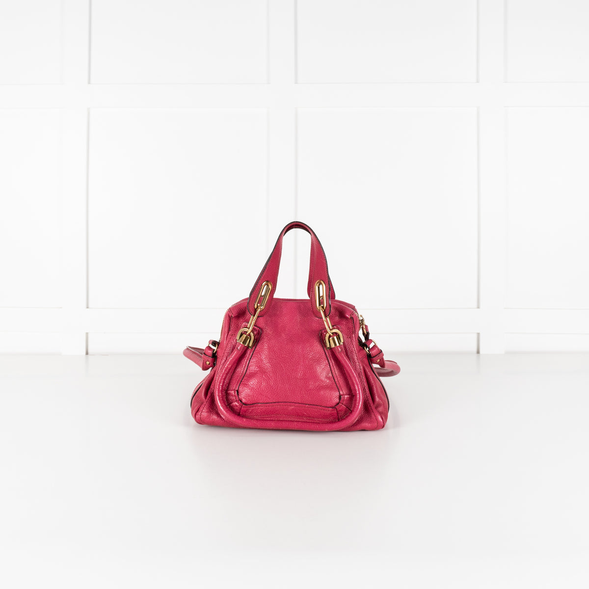 Chloe Pink Paraty Leather Gold Detailed Handbag - Image 4