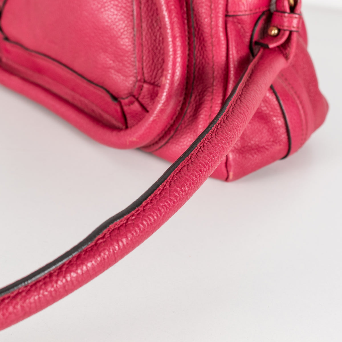 Chloe Pink Paraty Leather Gold Detailed Handbag - Image 8