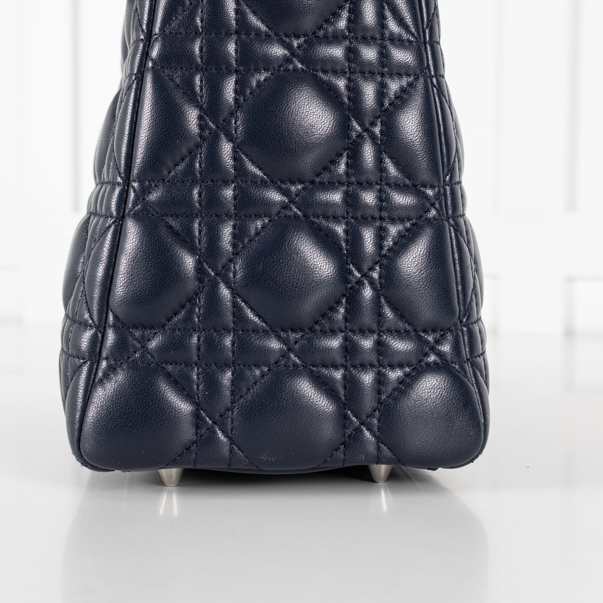 Christian Dior Navy Blue Lady Dior Medium Cannage Lambskin Bag - Image 14