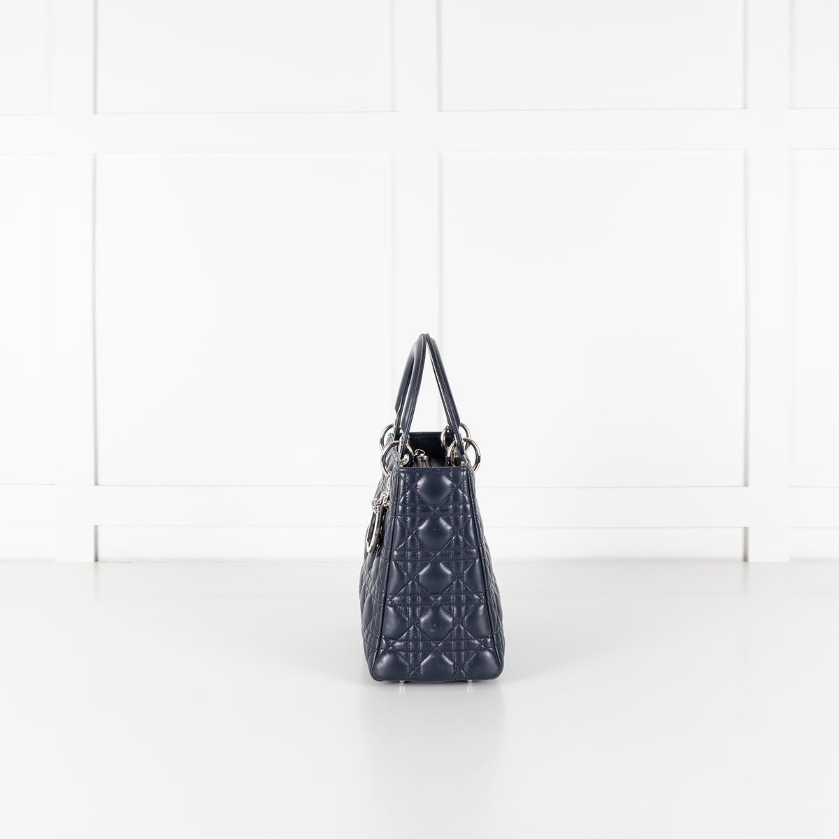Christian Dior Navy Blue Lady Dior Medium Cannage Lambskin Bag - Image 2