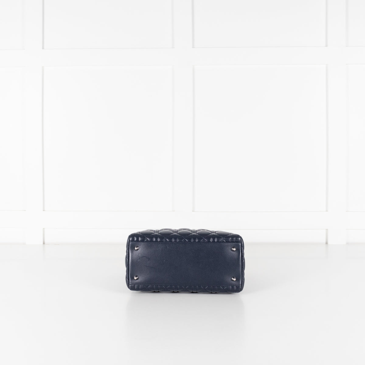 Christian Dior Navy Blue Lady Dior Medium Cannage Lambskin Bag - Image 5
