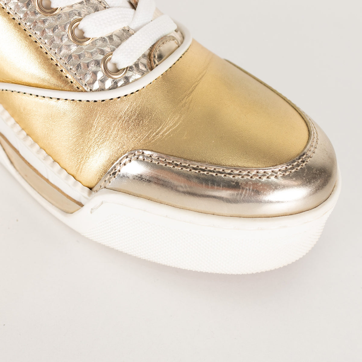 Christian Louboutin Gold Cream Donna Trainers - Image 12