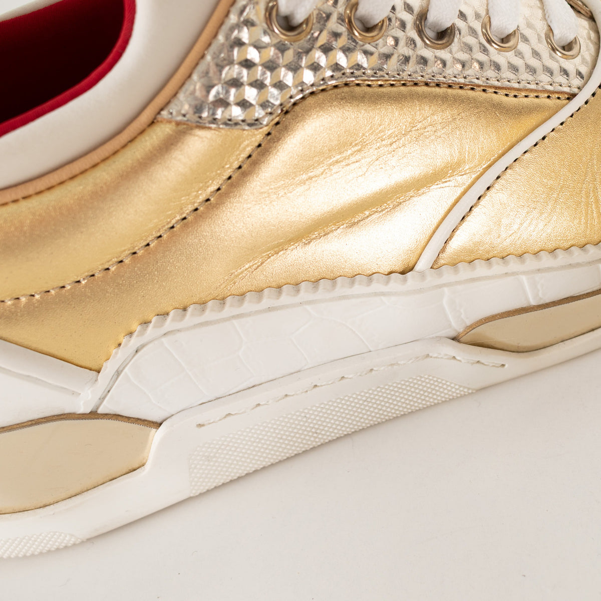 Christian Louboutin Gold Cream Donna Trainers - Image 14