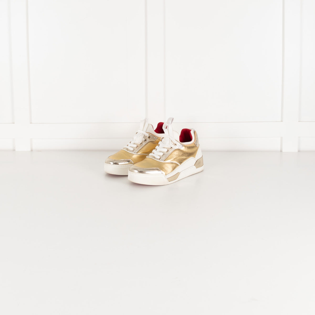 Christian Louboutin Gold Cream Donna Trainers - Image 1
