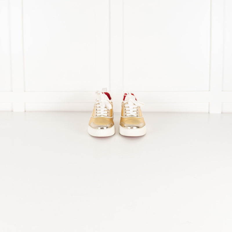 Christian Louboutin Gold Cream Donna Trainers - Image 2