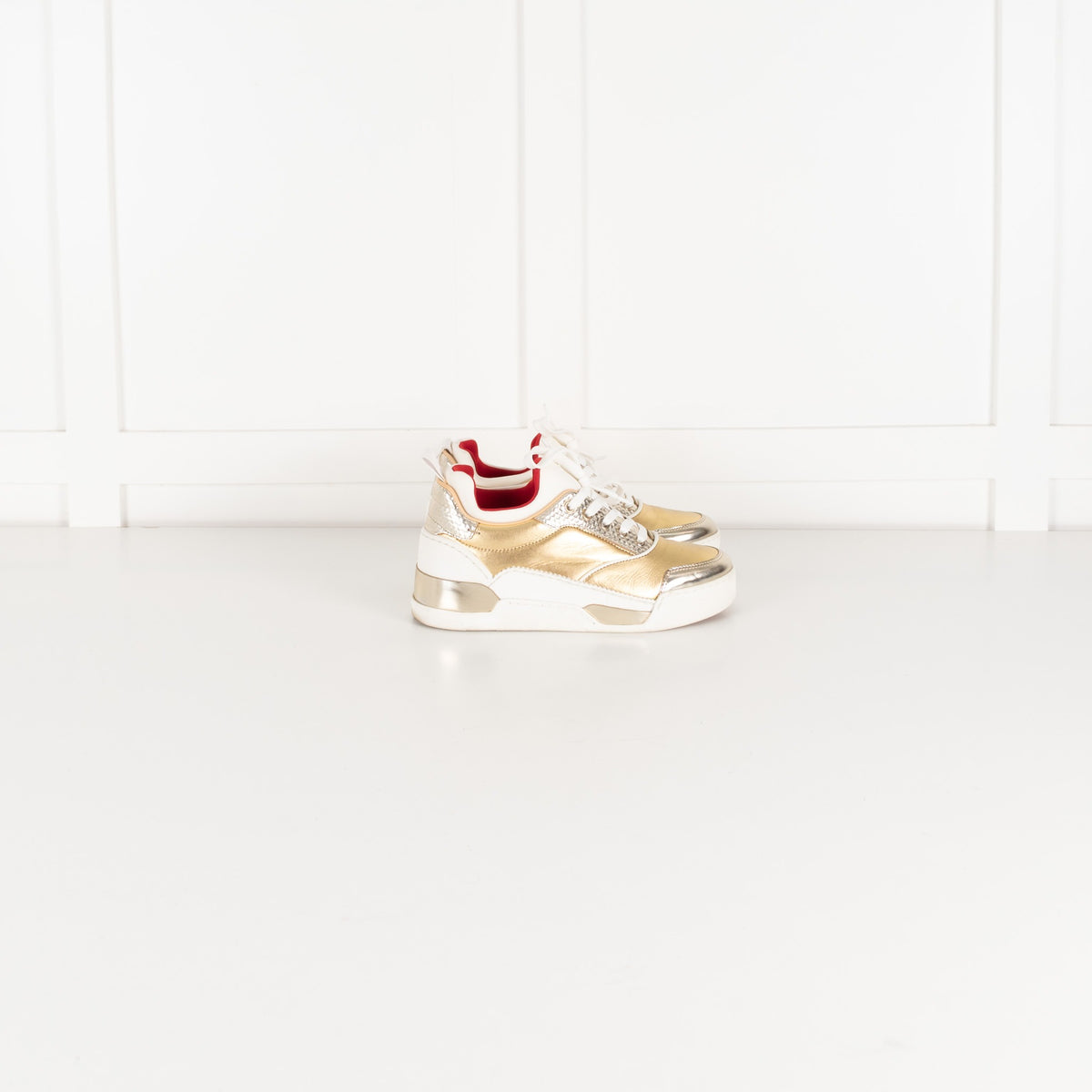Christian Louboutin Gold Cream Donna Trainers - Image 5