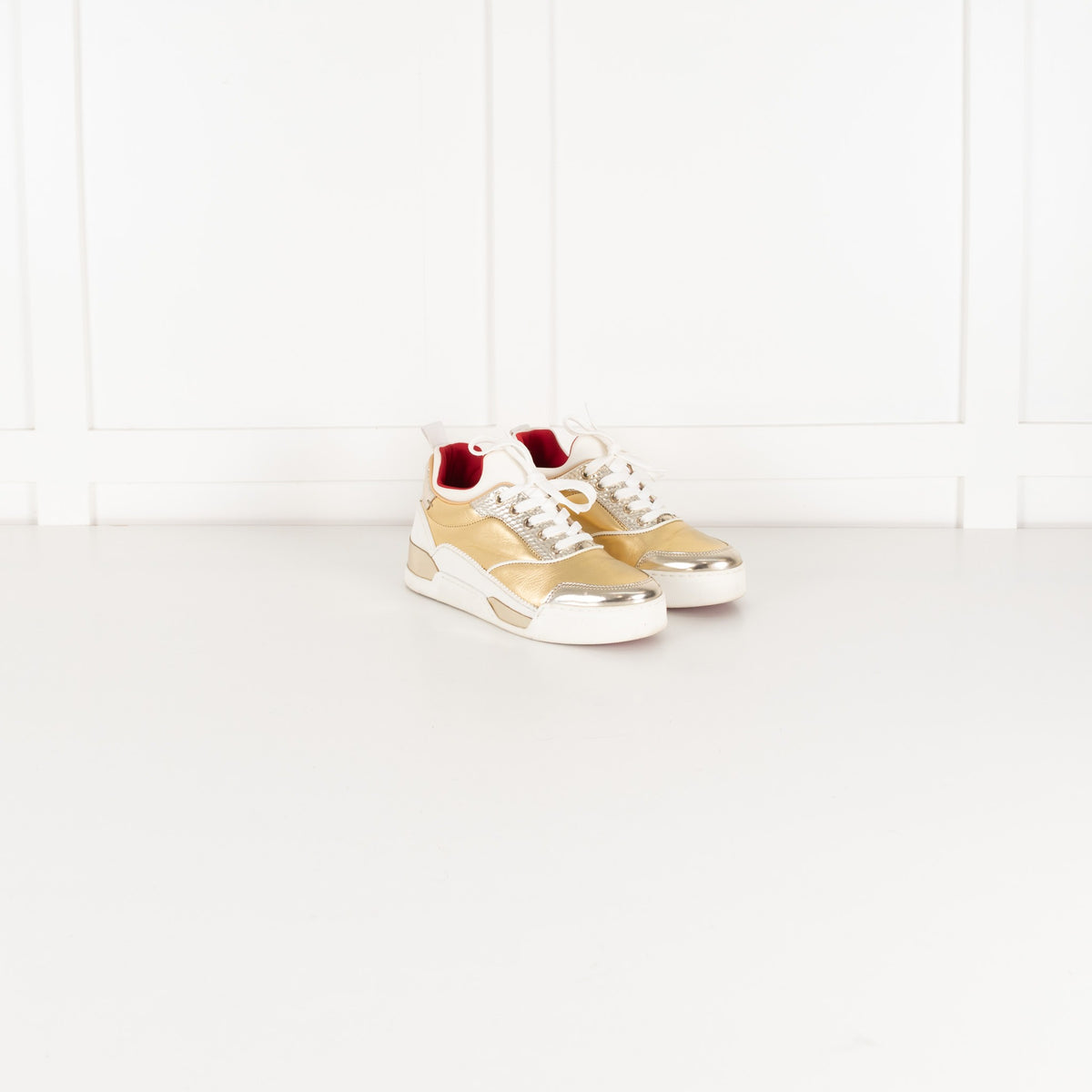 Christian Louboutin Gold Cream Donna Trainers - Image 6